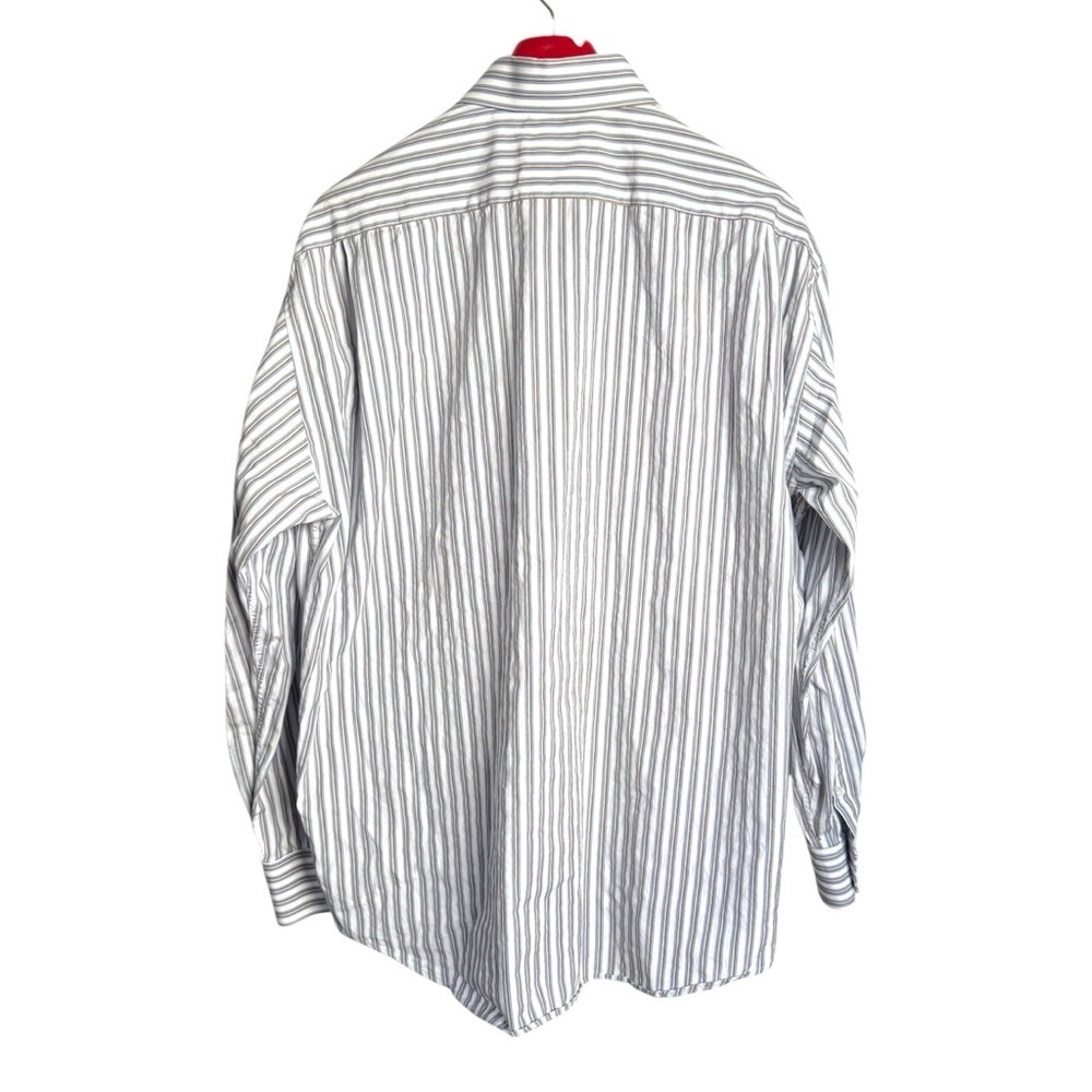 Canali Button Up Dress Shirt Mens Sz 44 EU 17.5 US Multicolor Striped Made Italy - Picture 3 of 11